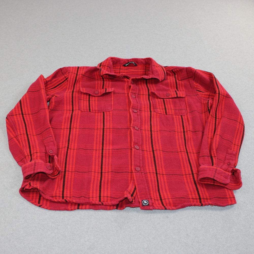 Backcountry Shirt Mens Large Red Plaid Flannel Long Sleeve Button Outdoor Hike